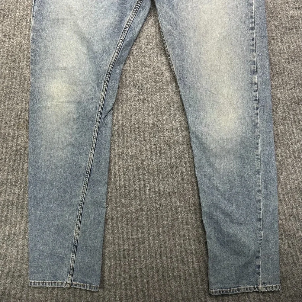 Levi's 513 Slim Jeans Mens 39X33 Blue Denim Zip Fly Straight Leg Classic - Flaws